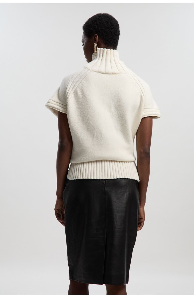 Karen Millen Leather Signature Pencil Skirt, Alternate, color, Black