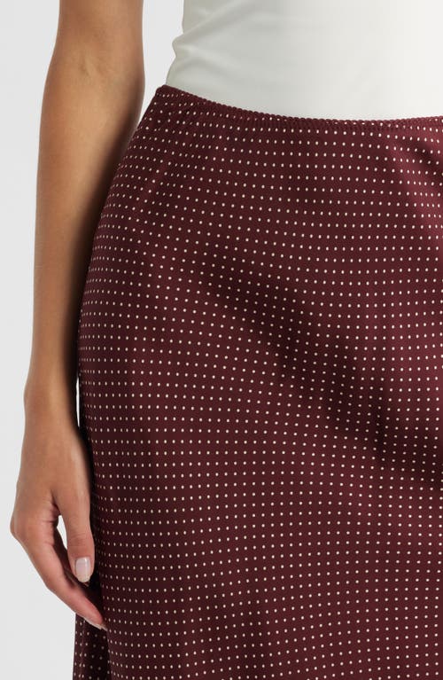 Doen Dôen Elowette Pin Dot Silk Blend Twill Skirt In Burgundy