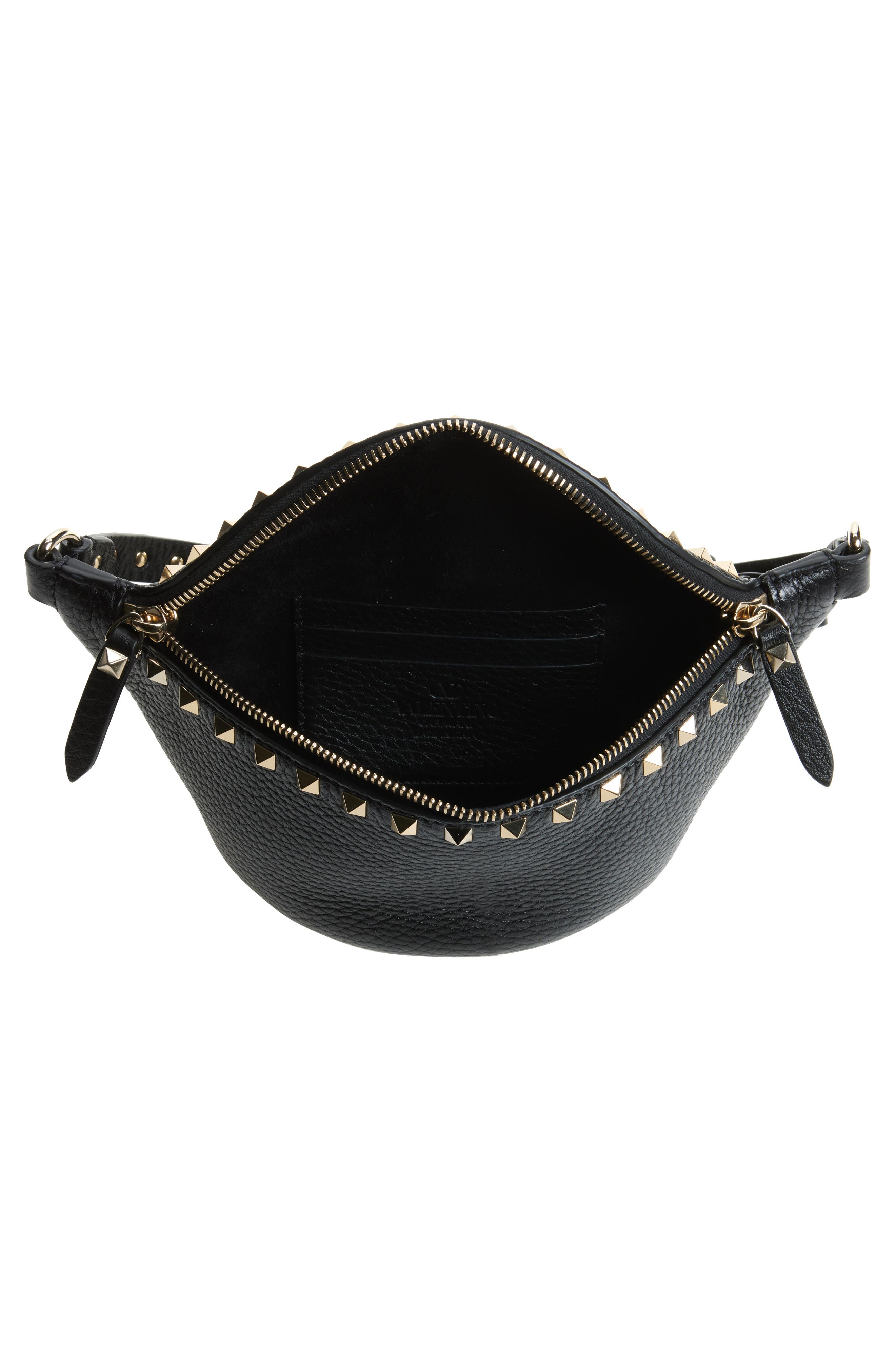 Valentino Garavani Rockstud Leather Belt Bag, Alternate, color, 