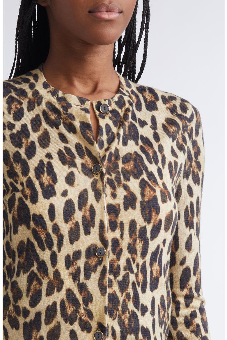 Loepard Print Wool Cardigan, Alternate, color, BRONZE LATTE MULTI