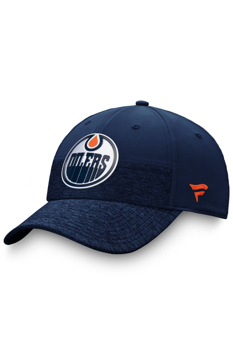 FANATICS Men's Fanatics Navy Edmonton Oilers Authentic Pro Locker Room 2-Tone Flex Hat, Main, color, 