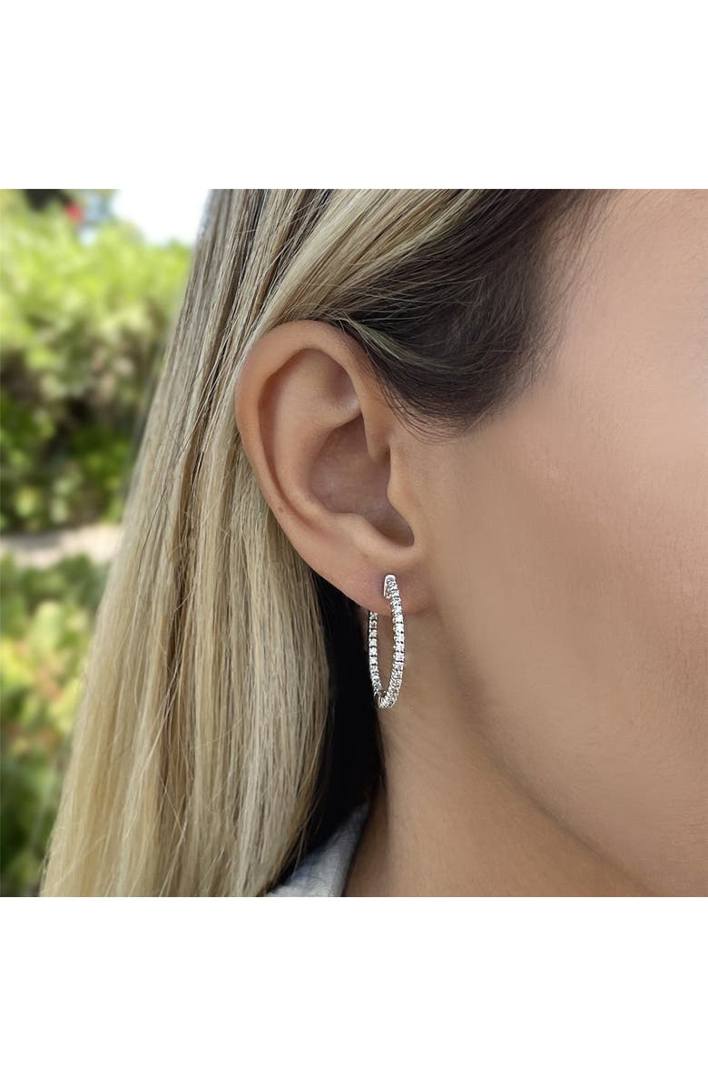 Anna Zuckerman Inside Out 1 Carat Diamond Crystalline Hoops, Alternate, color, Platinum