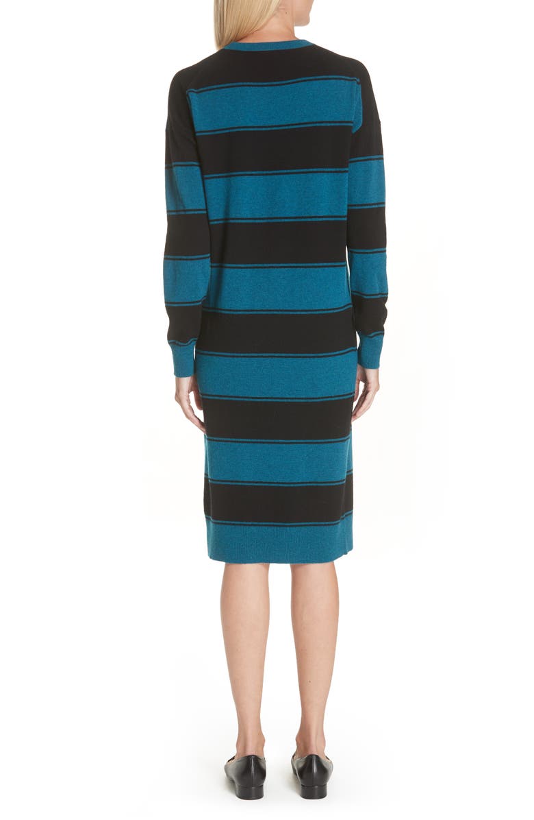 Marc Jacobs Tie Neck Stripe Wool Sweater Dress, Alternate, color, 