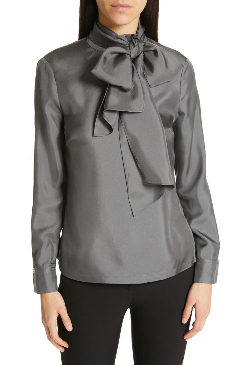 Ted Baker London Marther Tie Neck Silk Blouse, Main, color, 