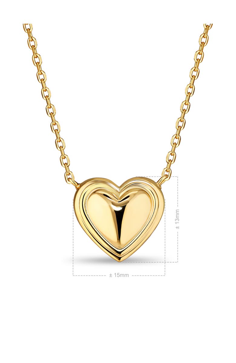 DEVATA Contour-lined Heart Necklace in Gold Plated Sterling Silver, Alternate, color, Yellow Gold