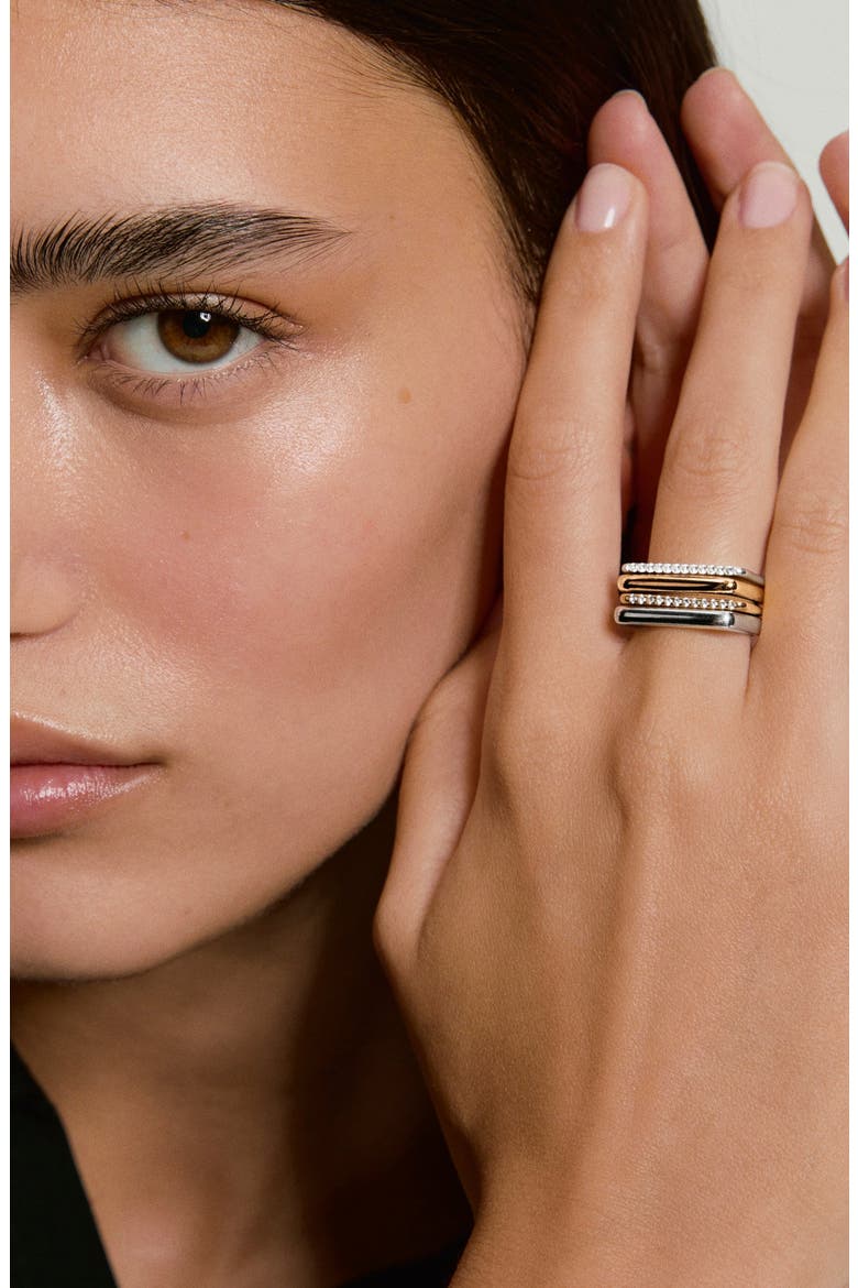 Bold Puzzle Stacking Ring, Alternate, color, 18k Gold Vermeil