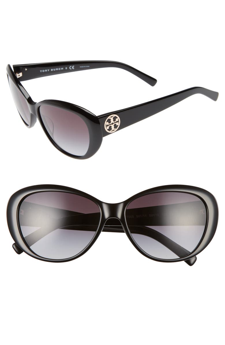 Tory Burch 56mm Cat Eye Sunglasses, Main, color, 
