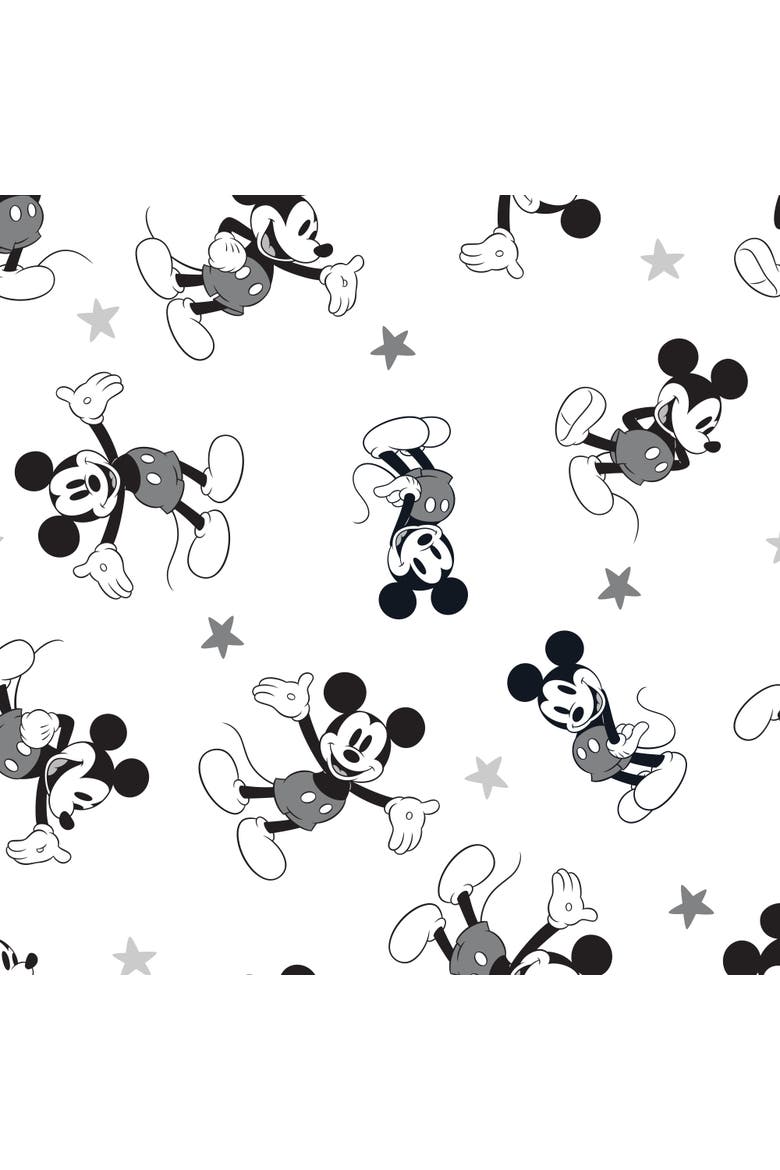 Disney Baby Magical Mickey Mouse 100% Cotton Fitted Crib Sheet, Alternate, color, White