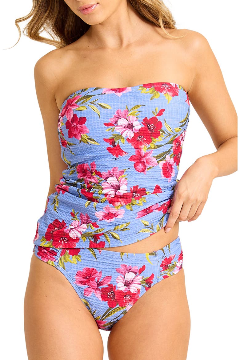 Chambray Beach Bandini Swim Top, Main, color, BLUE MONDAY