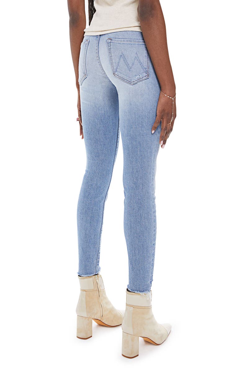 MOTHER The Looker Ripped Mid Rise Step Hem Ankle Skinny Jeans, Alternate, color, 