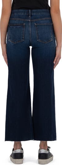 Meg High Waist Raw Hem Wide Leg Jeans