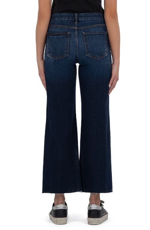 Kut From The Kloth Meg High Waist Raw Hem Wide Leg Jeans In Blue