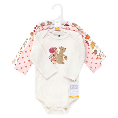 Hudson Baby Infant Breathable Cotton Long-sleeve Bodysuit Bundle 3 Count In Multi