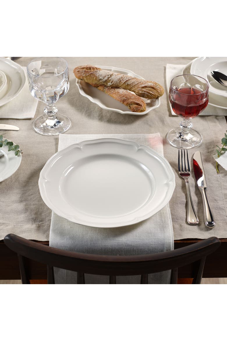 Manoir Dinner Plate, Alternate, color, white
