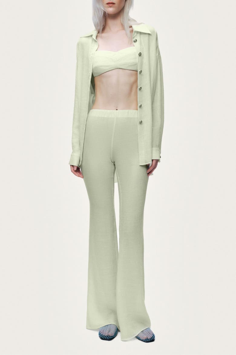 High Waist Flare Pants, Alternate, color, Light/Pastel Yellow