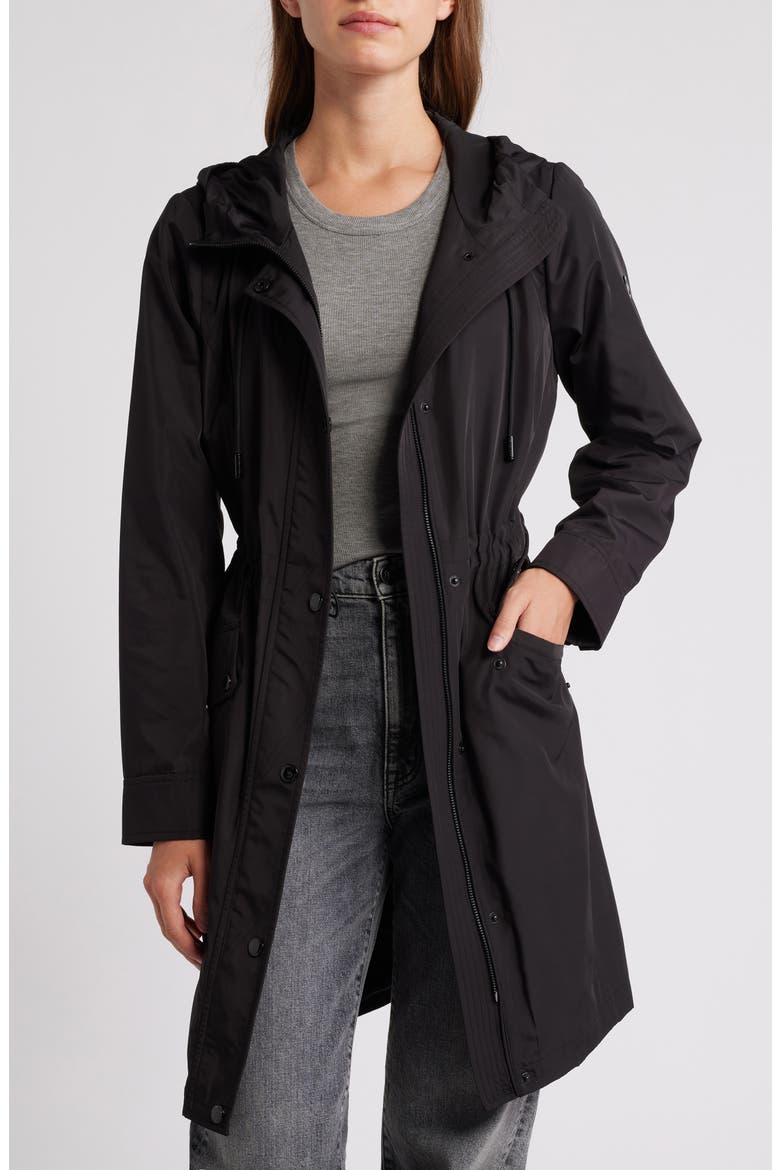 Water Resistant Hooded Anorak, Alternate, color, BLACK