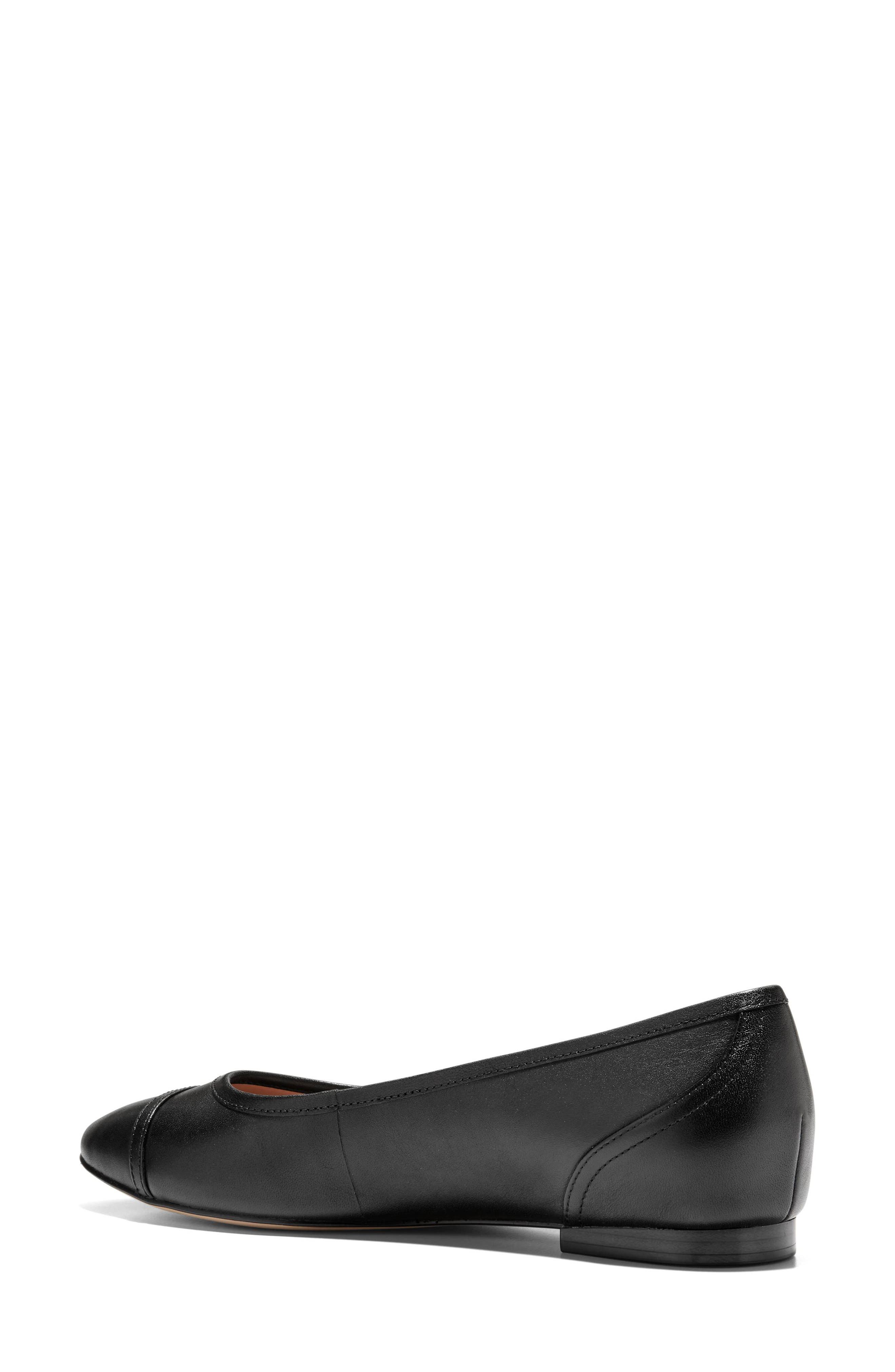 Cole Haan Raquelle Demi Wedge Ballet Flat, Alternate, color, Black Leather