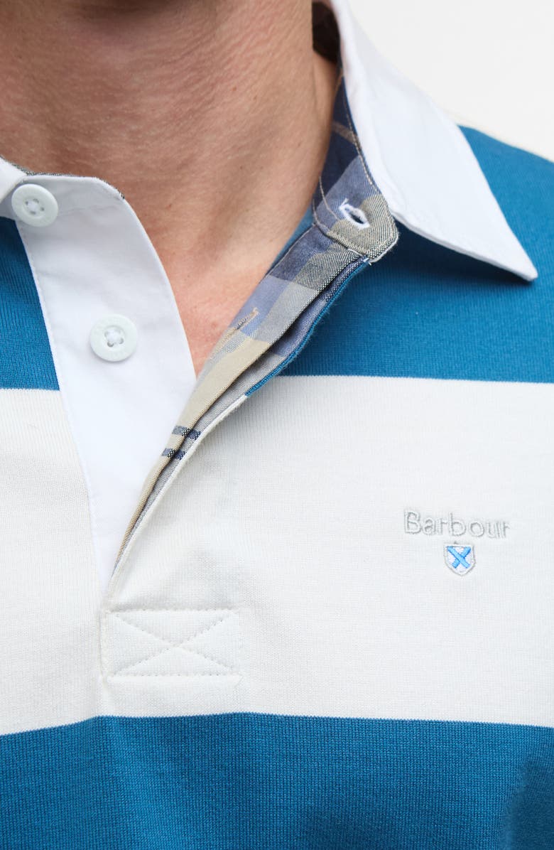 Barbour Broome Stripe Cotton Rugby Shirt, Alternate, color, Midnight