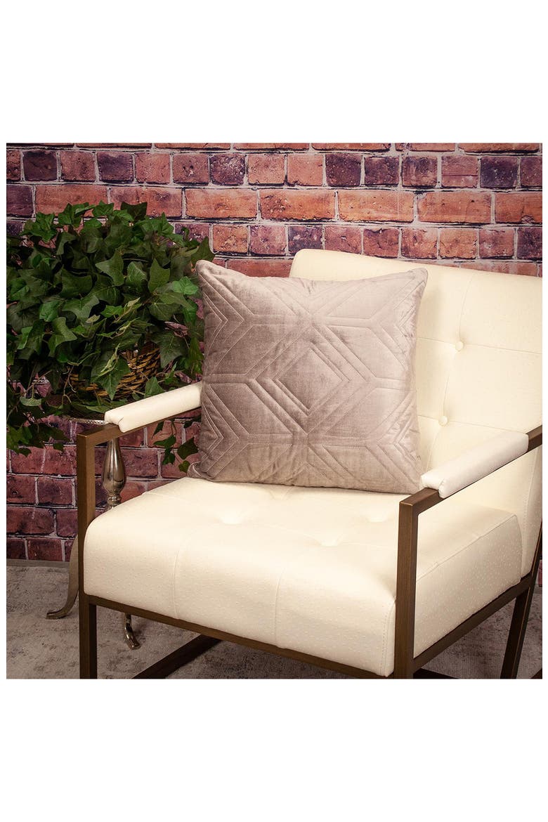 Reta Diamond Quilted Throw Pillow, Alternate, color, TAUPE