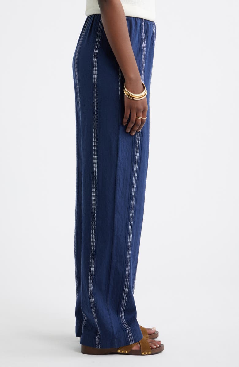 Caslon<sup>®</sup> Cotton Blend Dobby Pull-On Pants, Alternate, color, Navy- Ivory Stripe