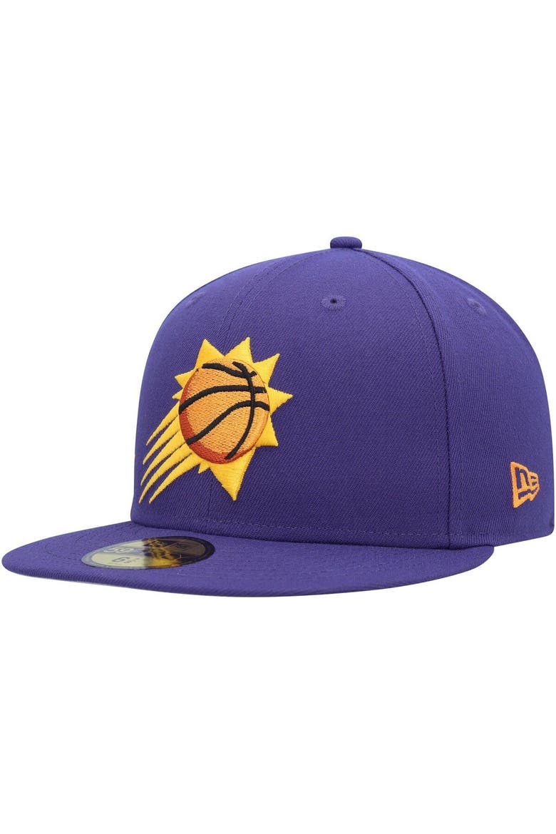 Men's New Era Purple Phoenix Suns Side Arch Jumbo 59FIFTY Fitted Hat, Alternate, color, Purple