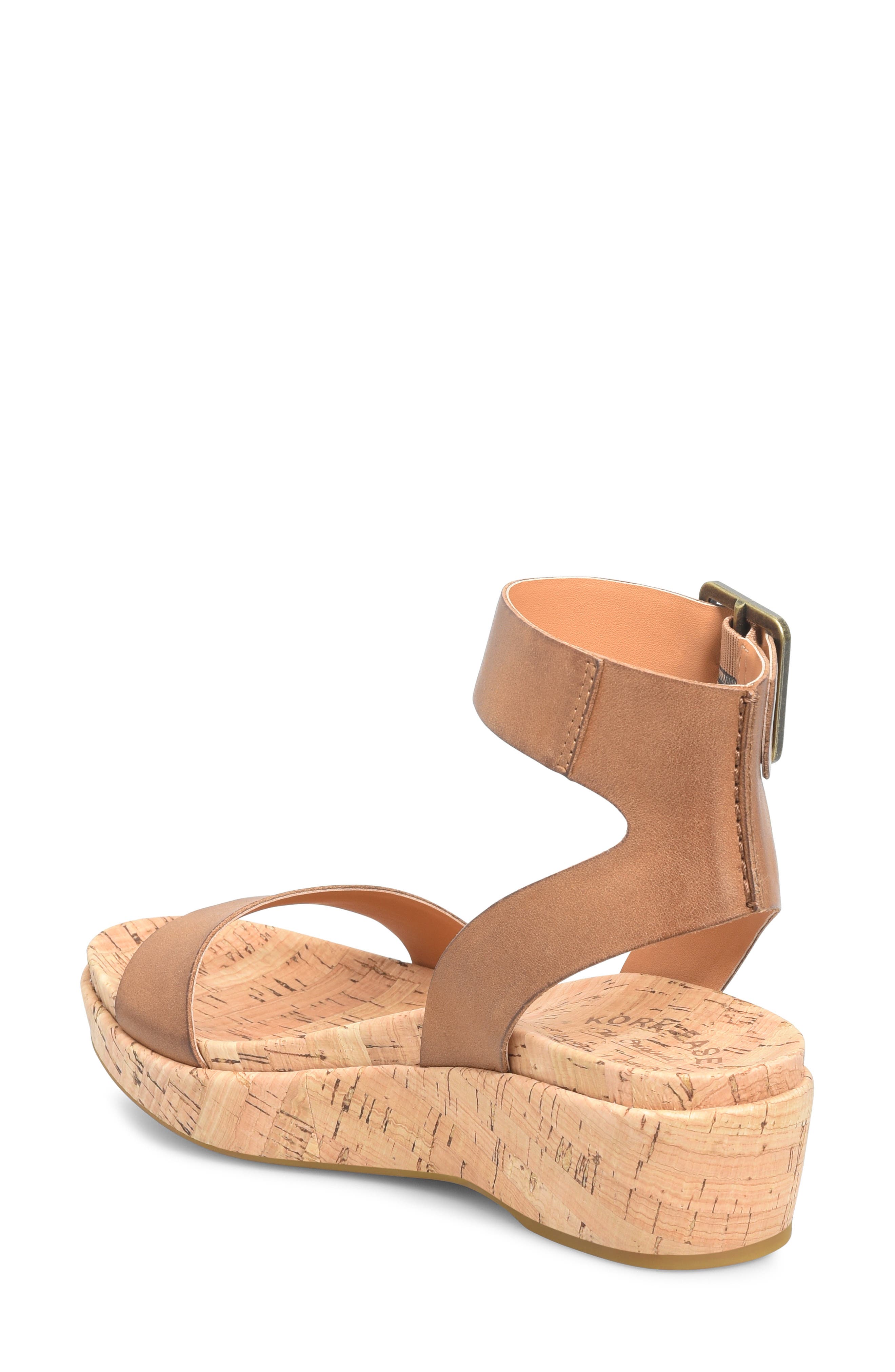 Kork-Ease<sup>®</sup> Mullica Ankle Strap Platform Wedge Sandal, Alternate, color, Brown Leather
