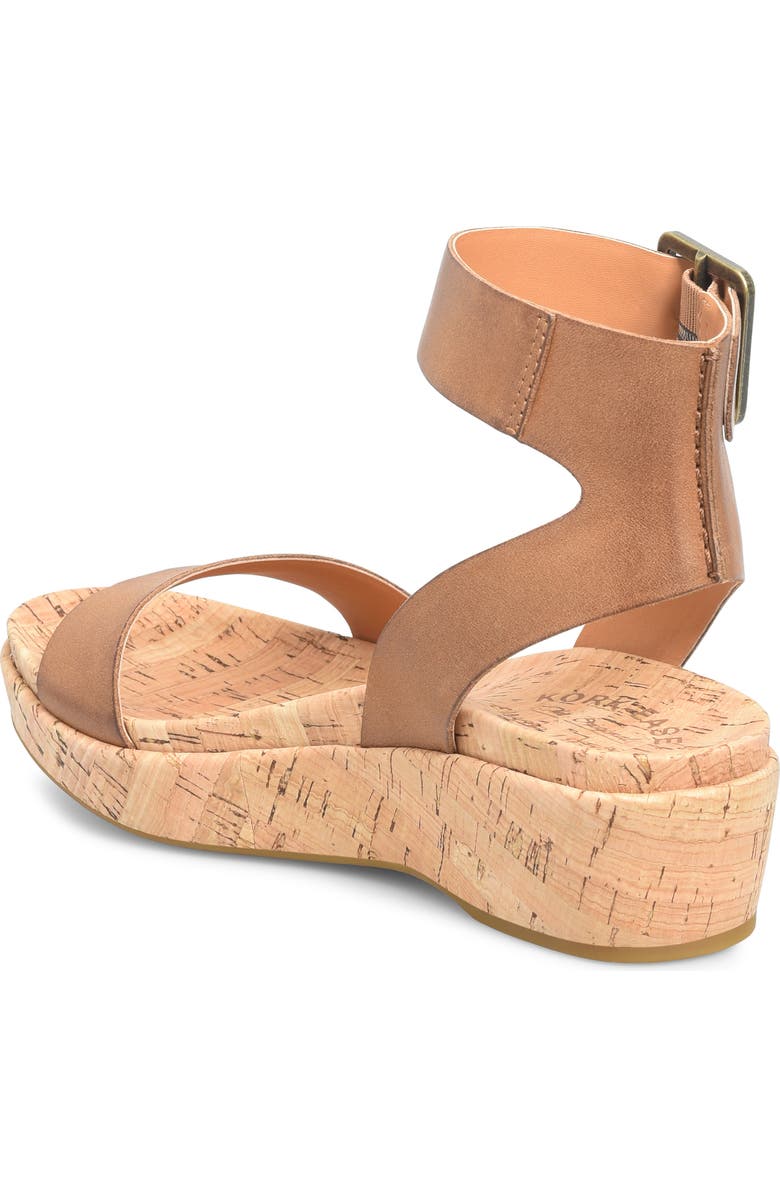 Kork-Ease<sup>®</sup> Mullica Ankle Strap Platform Wedge Sandal, Alternate, color, Brown Leather