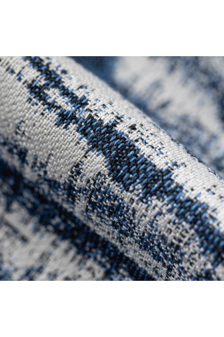 Linear Indigo Indoor & Outdoor Woven Accent Square Pillow, Alternate, color, Indigo