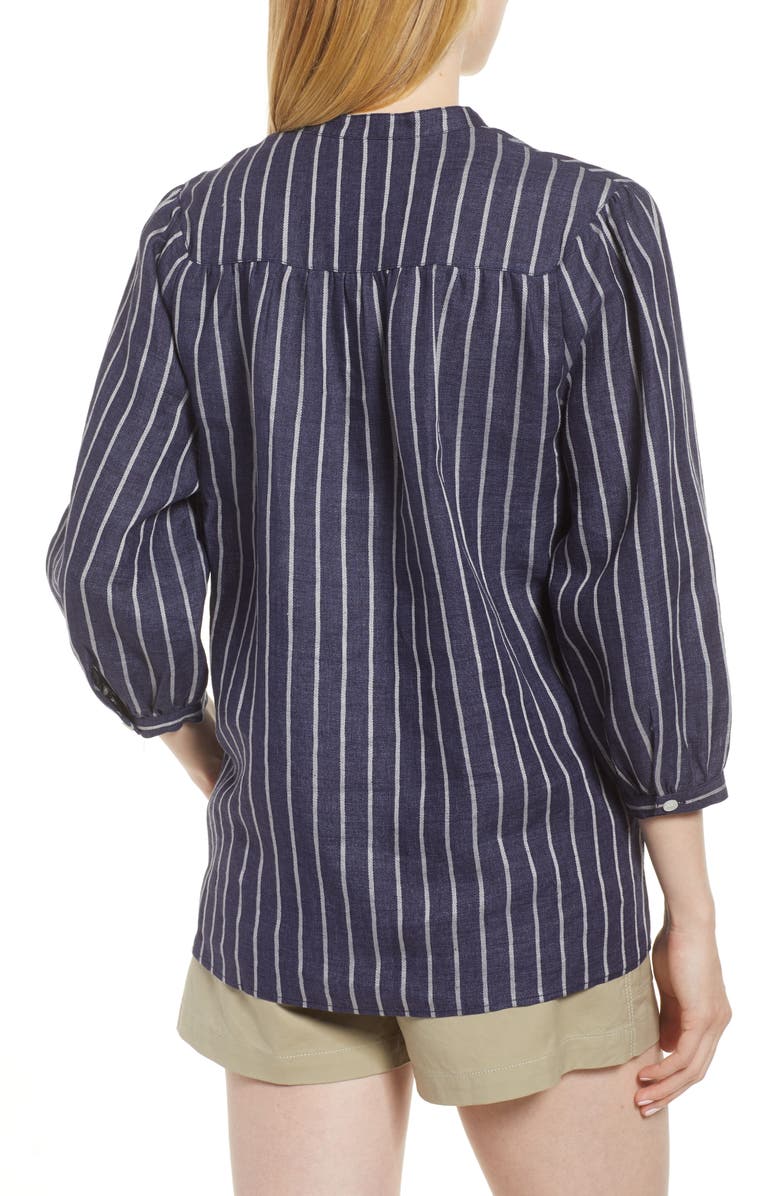 Nordstrom Signature Stripe Linen Shirt, Alternate, color, 