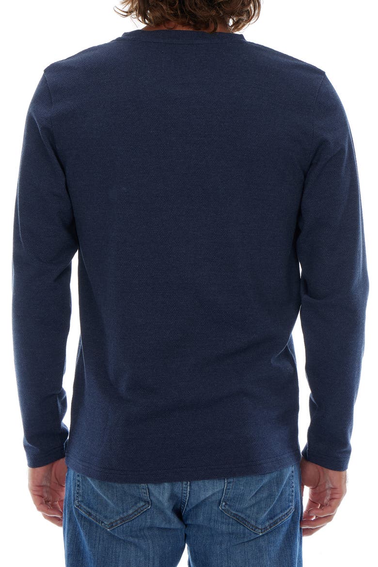 Textured Long Sleeve Crewneck T-Shirt, Alternate, color, NAVY HEATHER