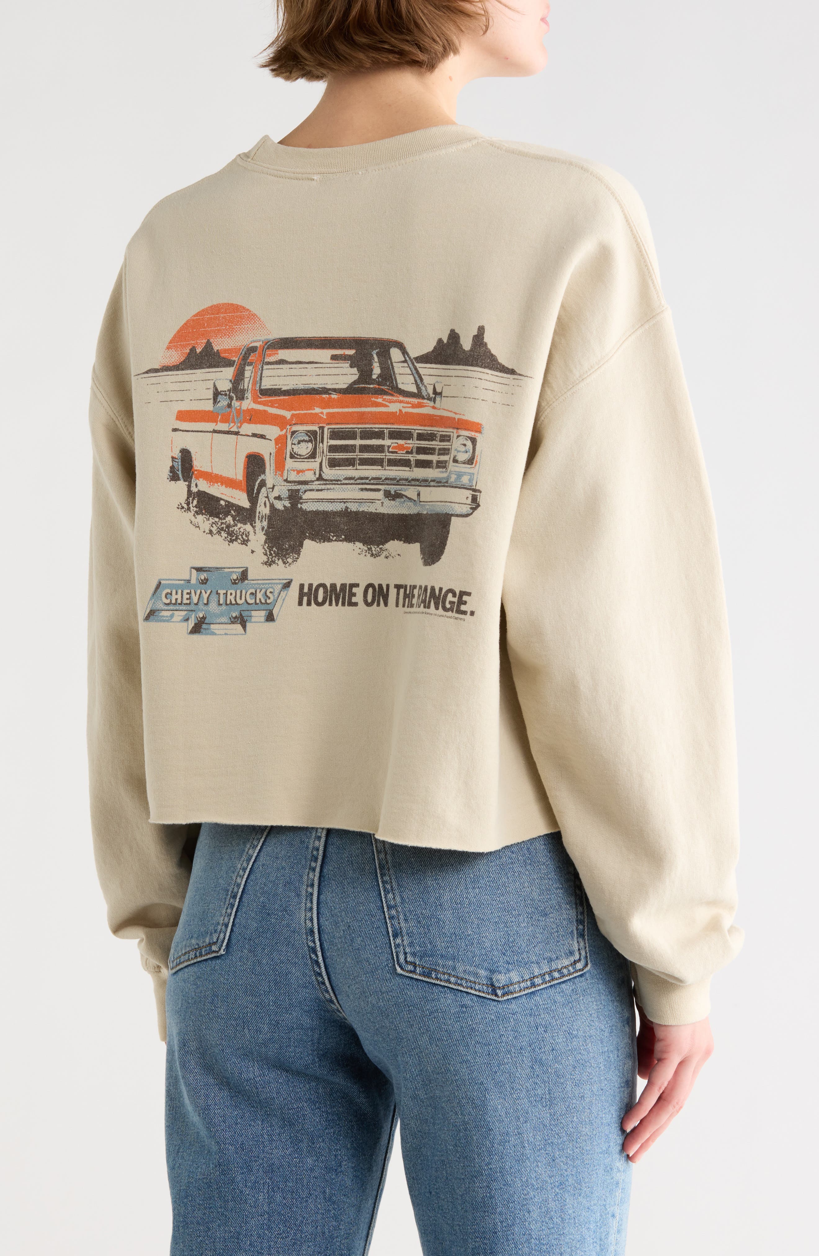 Chevy Trucks Graphic Pullover Crop Sweater - image 2