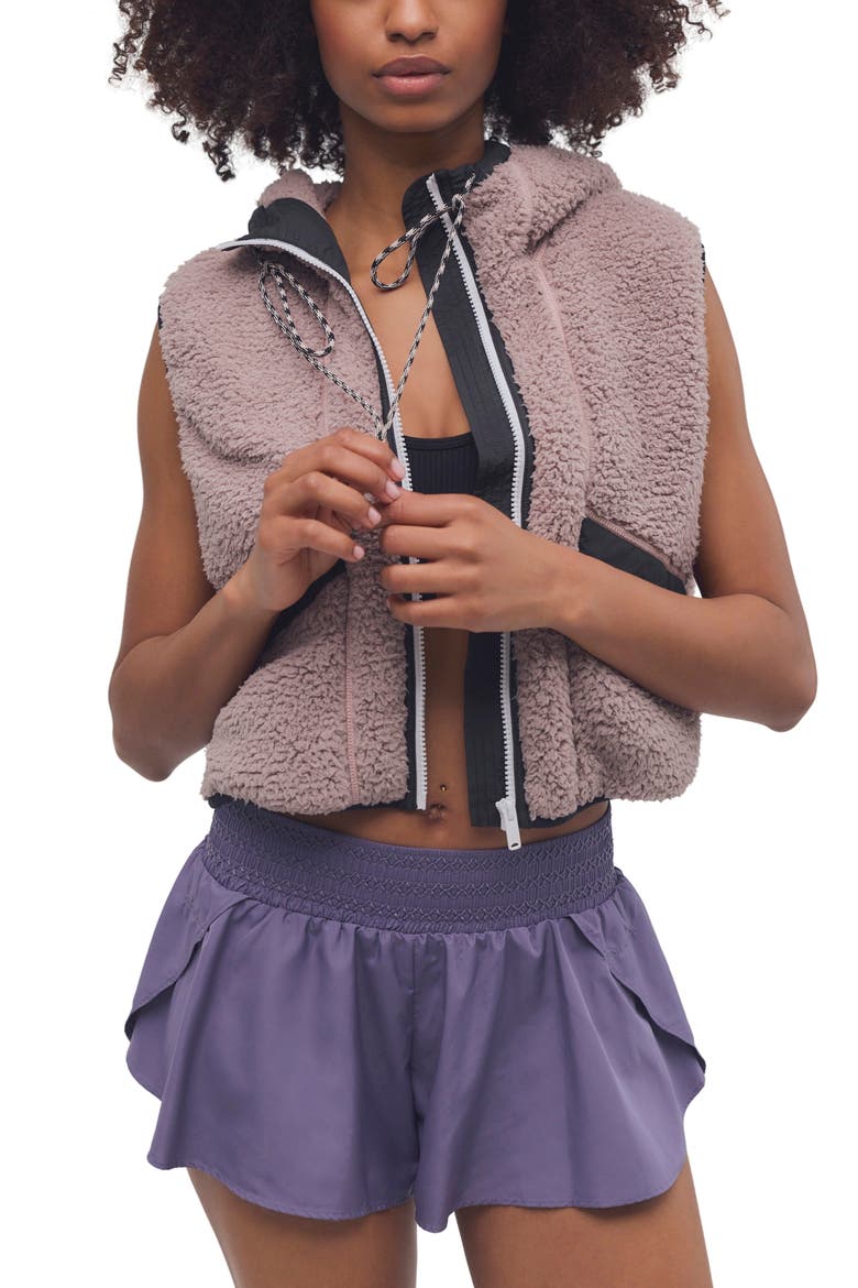 Sky High Fleece Vest, Main, color, SMOKY PLUM BLACK
