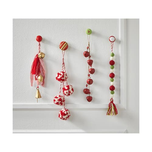 Tag Red Acrylic Bell And Tassel Swag Decorative Christmas Bells In Multi