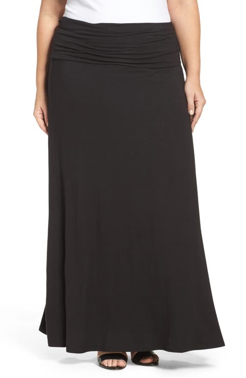 Fold Over Maxi Skirt (Plus Size)