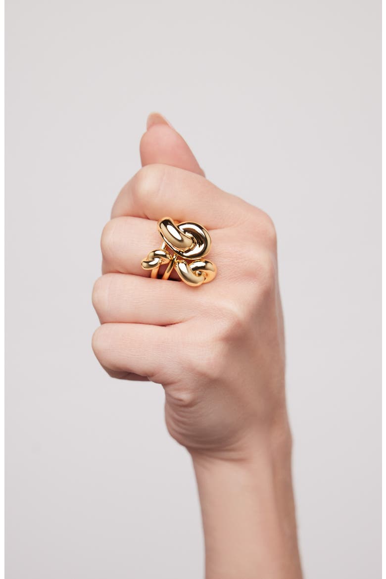 Knot Set of 3 Rings, Alternate, color, YELLOW GOLD