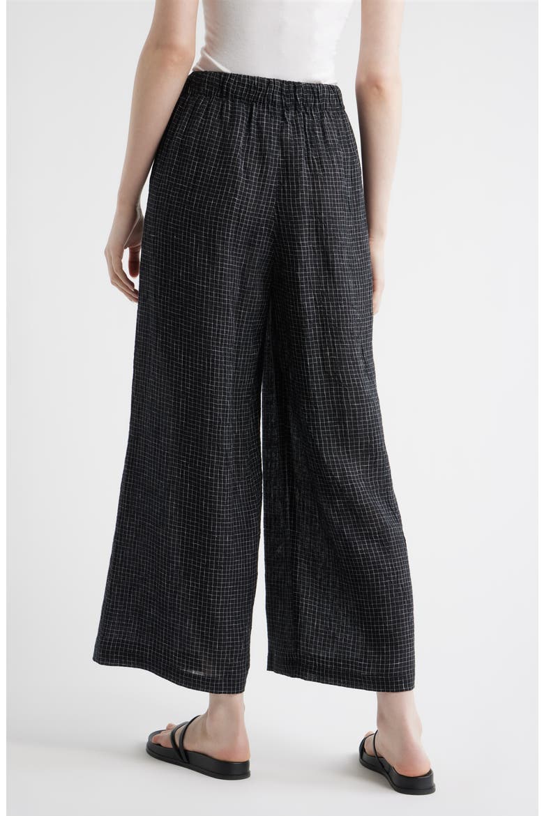 Windowpane Check Wide Leg Ankle Pants, Alternate, color, BLACK/ WHITE