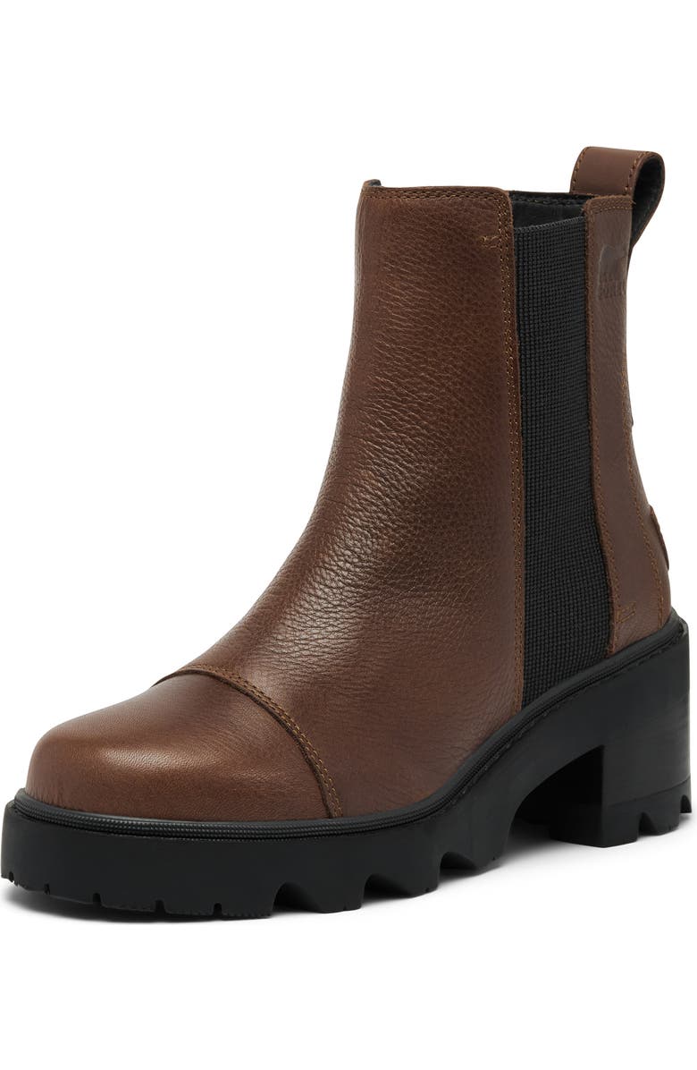 SOREL Joan Now Waterproof Chelsea Boot, Alternate, color, Tobacco/ Black