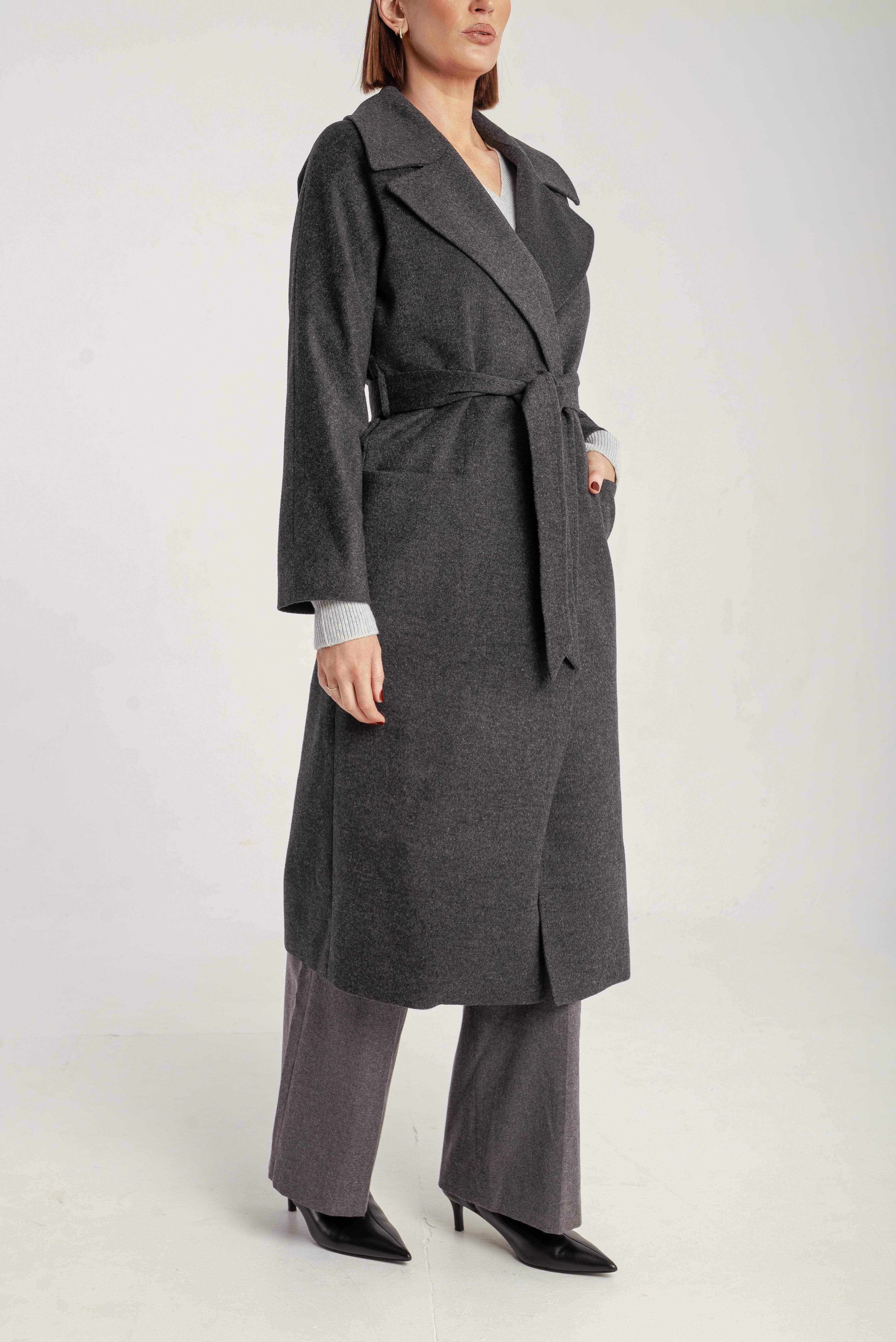 Pure Cashmere Wrap Belted Midi Coat - image 2