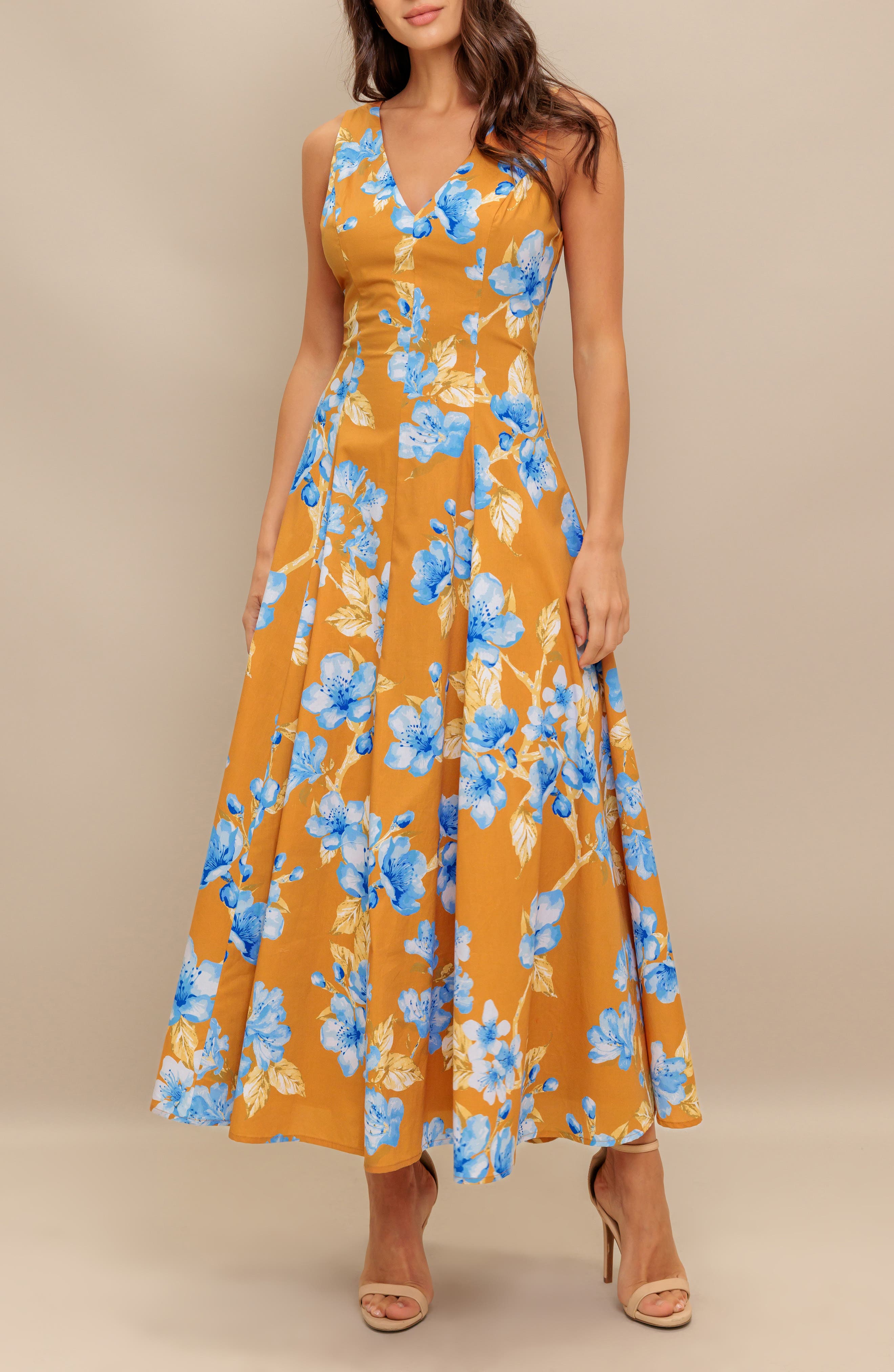 Floral Fit & Flare Midi Dress