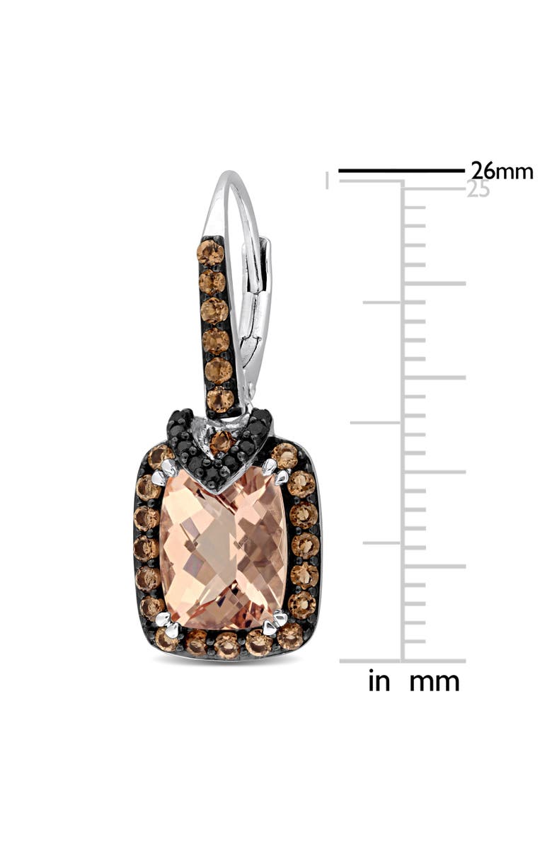 Julianna B. Morganite & Black Diamond Halo Drop Earrings, Alternate, color, Morganite