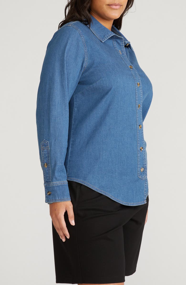 Universal Standard Chambray Button-Up Shirt, Alternate, color, Vintage Indigo