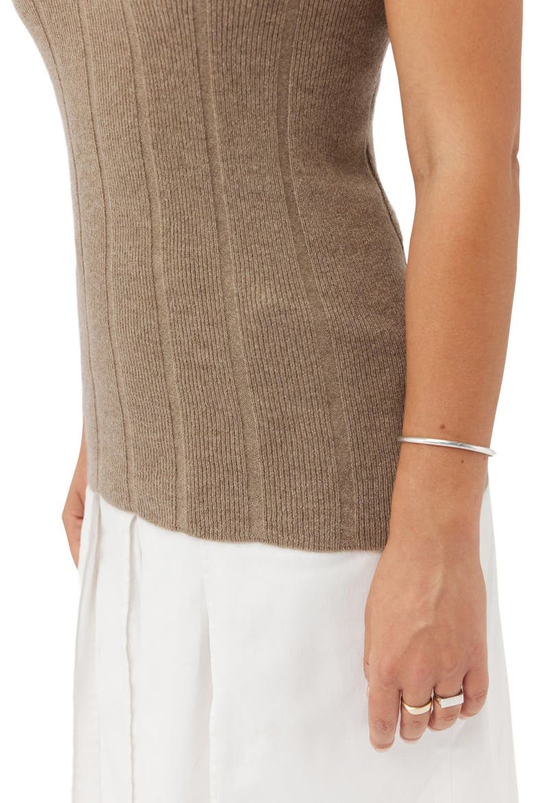 T-Neck Cashmere Top, Alternate, color, taupe