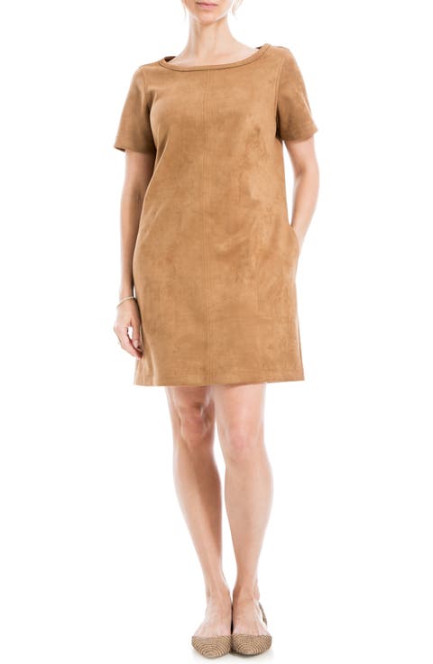Faux Suede Shift Dress