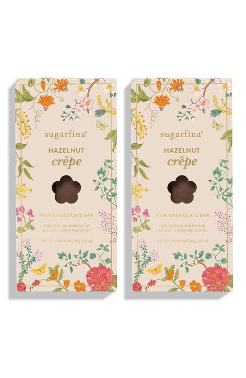 Set of 2 Hazelnut Crepe Milk Chocolate Bars