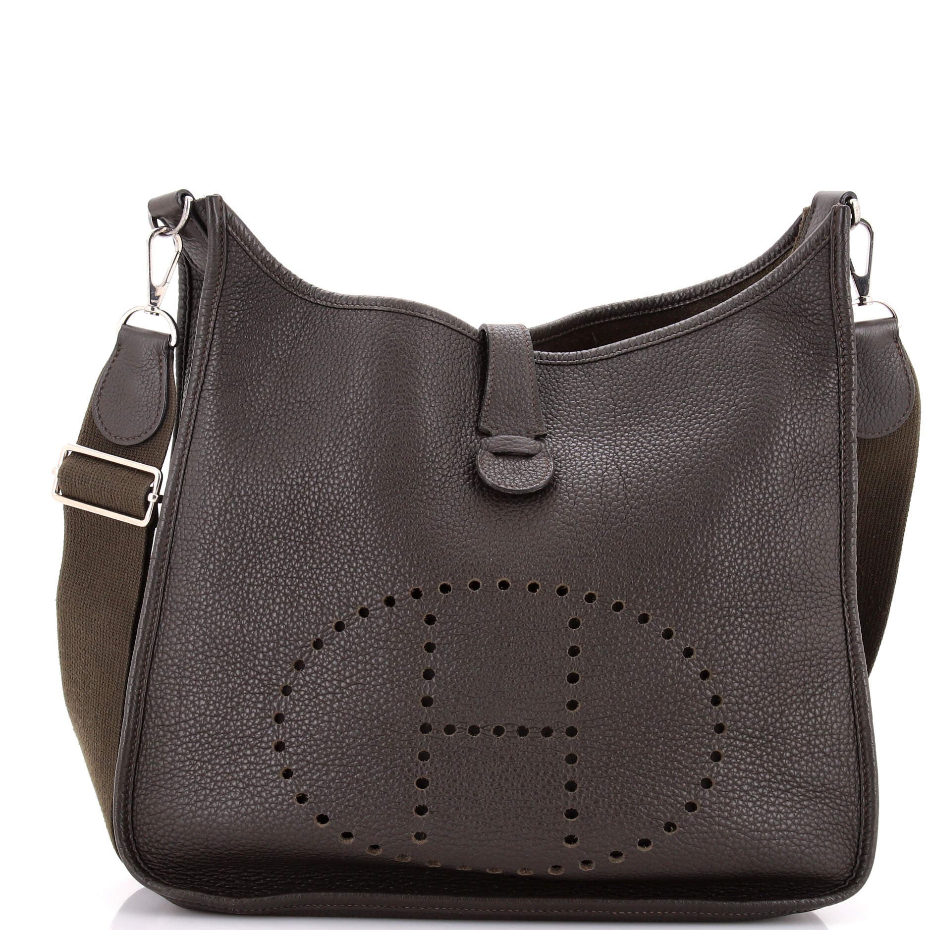 Pre-Owned Hermes Evelyne Bag Gen III Clemence GM, Main, color, Ebene