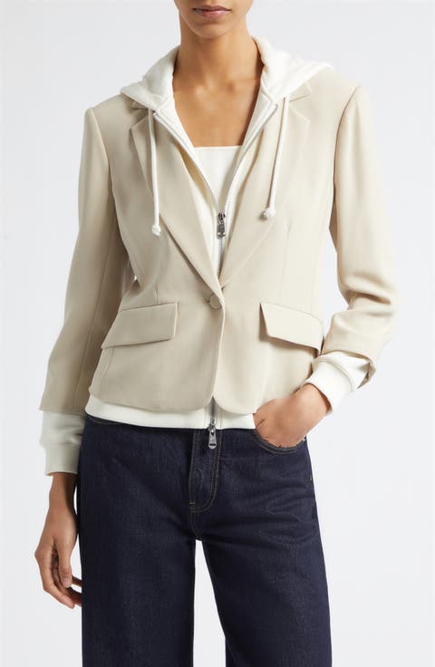 Le Petite Khloe Zip-Up Hoodie Blazer