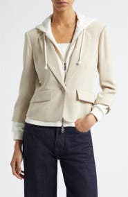 Cinq à Sept Le Petite Khloe Zip-Up Hoodie Blazer