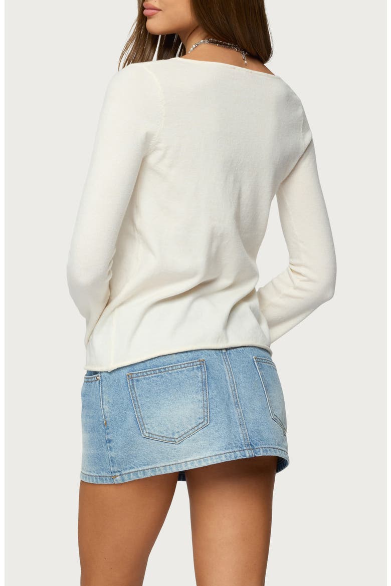 Jesy Iridescent Split Front Top, Alternate, color, CREAM