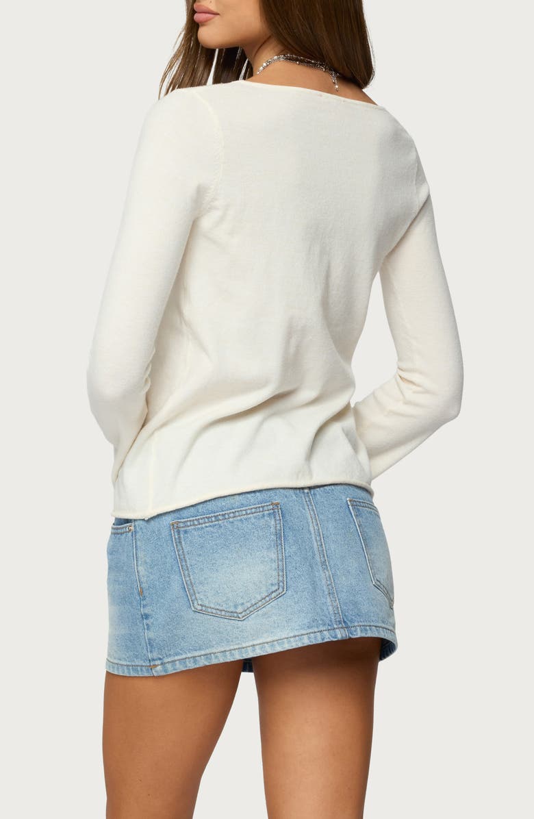 EDIKTED Jesy Iridescent Split Front Top, Alternate, color,