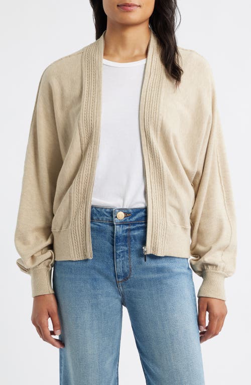 Wit & Wisdom Dolman Sleeve Zip Cardigan In Neutral